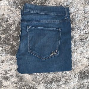 Express Mid-Rise Slim Flare Medium Wash Denim Jean